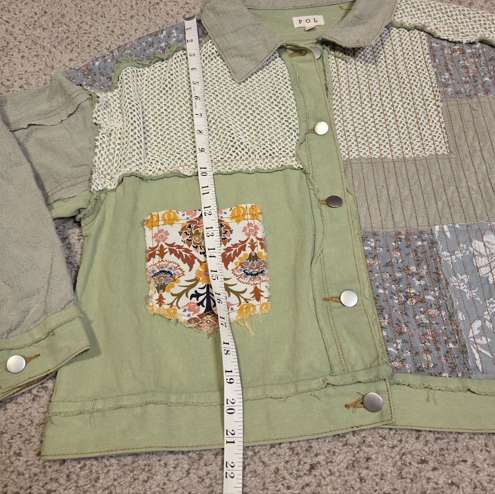 Pol Patchwork Mixed Prints Boho Twill Cotton Butt… - image 8